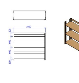 Kệ gỗ 3 tầng gỗ tự nhiên