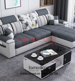 Bộ sofa góc L vải bố - Mã G30