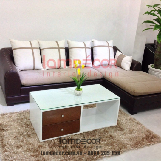 Bộ ghế Sofa vải bố góc L tối giản - A215