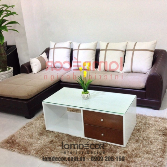 Bộ ghế Sofa vải bố góc L tối giản - A215