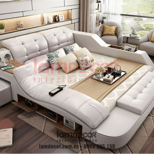 Bộ giường ngủ massage đa năng phong cách hiện đại - Bed 01
