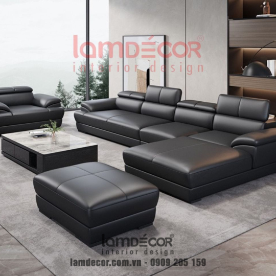 Ghế sofa da cho phòng khách sang trong HE-08