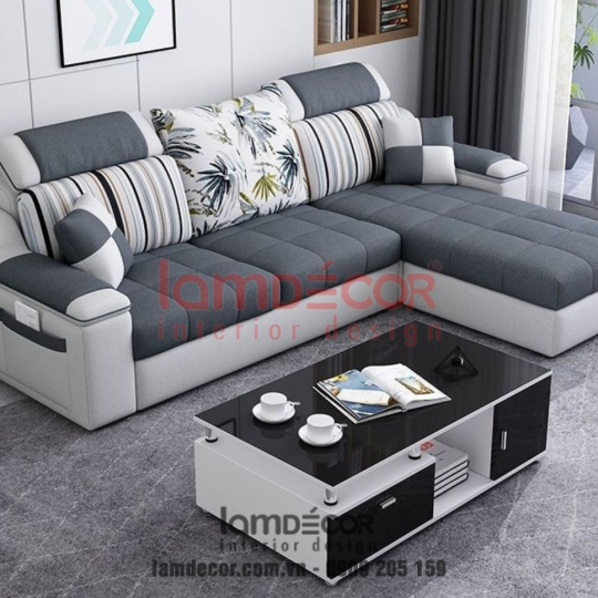 Bộ sofa góc L vải bố - Mã G30